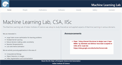 Desktop Screenshot of mllab.csa.iisc.ernet.in